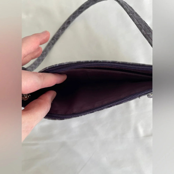 Nicole by Nicole Miller Purple Snakeskin Print Wristlet/Clutch - Picture 9 of 9